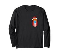 Jibaro Coqui Rana Puerto Rico Bandiera Boricua Pocket Natale Maglia a Manica
