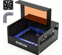 JICCODA Laser Engraver Enclosure, Large Size Fireproof and Dustproof Smoke Laser Cutter Machine Protective Cover with Vento, Isolates Fumes and Odors, Protects Eyes, 28,3 x 27,6 x 14 INCH Accessories