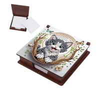 JICFDAO Diamond Painting - Set di ricariche per appunti, 11 x 11 cm, in bambù, con 160 fogli, per appunti, a forma di cubo, regalo di gatto e farfalla