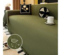 JIcloun Copridivano Impermeabile 2-5 Posti, Telo Angolare Antimacchia Multiuso Morbido - Ideale Come Copritutto, Salvadivano, Plaid, Copriletto o Foulard - Verde