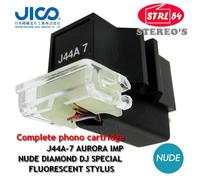 JICO J44A7 Aurora Cuscinetti SHURE M44-7 testina fono Dj Nude Diamond Neon Stilo