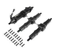 JicSuXi Set Assale Anteriore Centrale Posteriore in Metallo Facile da Instre Set Kit Assi RC con Viti di Montaggio Sostituisce Pezzi Danneggiati, Nero