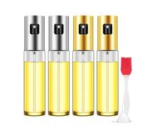 Jicyor 4 Pezzi Spruzzino Olio per Friggitrice Aria, 100ml Nebulizzatore Olio con Spazzole e imbuto,Nebulizzatore Olio per Friggitrice ad Aria,Vaporizzatore Olio per Cucinare Grigliare e Insalata