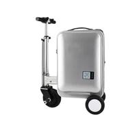 Jidanmian 20”Rideable Smart Suitcase,Carry-On Electric Luggage with Combination Lock,Hardside Ride On Suitcase for Travel(Silver)
