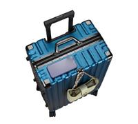 Jidanmian ABS Hardside Luggage,Lightweight Hardside Suitcase with Spinner Wheels/Sturdy Combination Lock,Waterproof Large Checked Luggage for Travel(Blue,24")