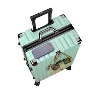 Jidanmian ABS Hardside Luggage,Lightweight Hardside Suitcase with Spinner Wheels/Sturdy Combination Lock,Waterproof Large Checked Luggage for Travel(Green,22")