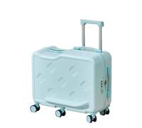 Jidanmian Bagaglio a mano rigido, valigia da viaggio cavalcabile da 20"/22" con lucchetto a combinazione/gancio/maniglia in lega di alluminio, valigia girevole in ABS per viaggi(Blue,22")
