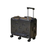 Jidanmian Bagaglio a mano rigido, valigia da viaggio cavalcabile da 20"/22" con lucchetto a combinazione/gancio/maniglia in lega di alluminio, valigia girevole in ABS per viaggi(Black,20")