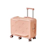 Jidanmian Bagaglio a mano rigido, valigia da viaggio cavalcabile da 20"/22" con lucchetto a combinazione/gancio/maniglia in lega di alluminio, valigia girevole in ABS per viaggi(Pink,22")