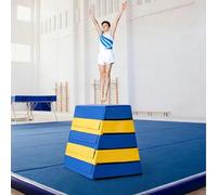 Jidanmian Box per Saltare per Bambini, Box pliometrico in Schiuma 4 in 1 per Palestra Domestica, Box pliometrico impilabile per Asilo, Scuola, Allenamento di Ginnastica, Blu e Giallo(80x50x60cm)