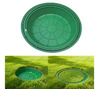 Jidanmian Chiusino Rimovibile da Incasso, Coperchio per Fossa settica Verde con Base, Coperchio di ispezione da Incasso, chiusini nascosti, per Cortile, Scuola, Giardino(Round,60cm/23.6in)