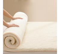 Jidanmian Coprimaterasso in pile di lana, coprimaterasso invernale in lana con cinghie, morbido coprimaterasso pieghevole per letto singolo/matrimoniale/queen-size/king-size, 1 pezzo(100 x 200 cm)