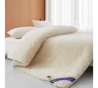 Jidanmian Coprimaterasso in pile di lana, coprimaterasso trapuntato con imbottitura, coprimaterasso pieghevole traspirante in lana, materassino per pavimento, ospite, letto(90 x 190 cm)