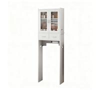 Jidanmian Mobiletto portaoggetti sopra Il WC, Organizer per Il Bagno con portarotolo e Ganci, mobiletto portaoggetti salvaspazio Indipendente per WC, Bagno e Lavanderia