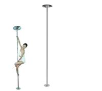 Jidanmian Palo da Pole Dance Portatile, Girevole e statico, Altezza Regolabile da 2,3m a 2,75m, Ideale per casa, Club, spettacoli e Allenamento. Portata Massima 200 kg. Argento(A 275cm)