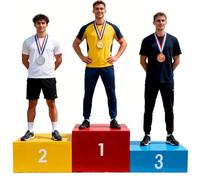 Jidanmian Podio per Vincitori impilabile in Legno, 3 Pezzi, per Eventi Sportivi, per Tutti i Livelli di Atletica Leggera, Incontri Sportivi scolastici, competizioni scientifiche e tecnologiche(1.65m)