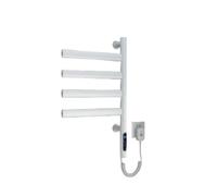 Jidanmian Scaldasalviette Elettrico con Rotazione a 180°, scaldasalviette, stendibiancheria a Parete, Temperatura Regolabile: 30-70°C, scaldasalviette per casa, Bagno e saloni(White,Four Poles)