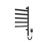Jidanmian Scaldasalviette Elettrico con Rotazione a 180°, scaldasalviette, stendibiancheria a Parete, Temperatura Regolabile: 30-70°C, scaldasalviette per casa, Bagno e saloni(Black,Five Poles.)