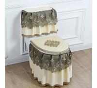 Jidanmian Set di 3 copriwater, Set di tappetini per WC in Pizzo di Velluto, Set di copriwater/Coperchio/tanica WC con Doppia Cerniera, Accessori per Il Bagno(E)