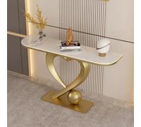 Jidanmian Tavolino da ingresso in stile industriale, consolle in finto marmo con base a forma di cuore, tavolo da ingresso stretto e lungo per soggiorno, corridoio(B,100cm)