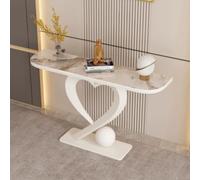 Jidanmian Tavolino da ingresso in stile industriale, consolle in finto marmo con base a forma di cuore, tavolo da ingresso stretto e lungo per soggiorno, corridoio(F,150cm)