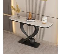 Jidanmian Tavolino da ingresso in stile industriale, consolle in finto marmo con base a forma di cuore, tavolo da ingresso stretto e lungo per soggiorno, corridoio(A,150cm)