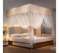 Jidanmian Tenda a baldacchino rosa a 4 angoli, tenda a baldacchino con apertura a tre lati, in ferro spesso, per la decorazione della camera da letto di ragazze e adulti(Yellow,X-Small)