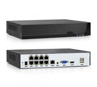 JideTech NVR 4K 8 canali PoE, 8 porte 16 CH espandibile Network Video Recorder per sistema di telecamere di sicurezza domestica 4K/2K/8MP/5MP/3MP/1080P, registrazione 24/7, disco rigido da 1 TB