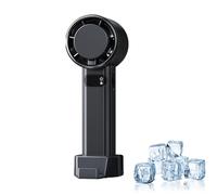 Jiditech Handheld Fan, Rechargeable Jiditech Portable Fan, 100-Speed Handheld With Base/Led Display, Rapid Cooling For Travel, Outdoor, Office (Nero)