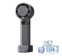 Jiditech Handheld Fan, Rechargeable Jiditech Portable Fan, 100-Speed Handheld With Base/Led Display, Rapid Cooling For Travel, Outdoor, Office (Grigio)