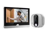 JIDKEINNH Jeatone Alexa Tuya Smart WiFi Video Peephole 1080P/158° Doorbell Camera For Home 4.3" LCD Screen 24H PIR Movement Detection Eye(W1S-64G)