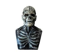 JIDNYAFE Maschera horror per Halloween, per feste e cosplay, in lattice, con teschio, per vendetta, maschera integrale (grigio teschio)