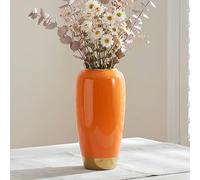 JIDOFUE Vaso arancione en céramique, 11.8 pouces, vaso décoratif Pour Salon, Bureau, Mariage, accessorio décoratif Rustique Pour la Maison