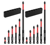 JidRMC 12 Pezzi Set da Inserti per Avvitatore Professionali, 25mm/50mm/65mm/70mm/90mm/150mm Punte Avvitatore Magnetiche, Snodo Avvitatore per Vari Fai da te e Lavorazione del Legno (1)