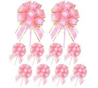 Jidyllic 10 fiocchi grandi in raso, 15,2 cm, per confezioni regalo, decorazioni per matrimoni, auto, cestini (rosa)