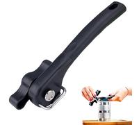 Jidyllic Apriscatole con taglio laterale di sicurezza, apriscatole manuale, nero, acciaio al carbonio, plastica ABS