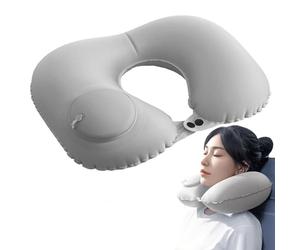 Jidyllic Cuscino da viaggio gonfiabile, cuscino cervicale da viaggio, cuscino gonfiabile a forma di U, cuscino da viaggio con pompa di gonfiaggio pressante, adatto per il riposo del sonno