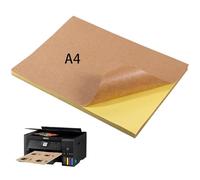 Jidyllic Etichette autoadesive in carta kraft, formato A4, 30 fogli A4, colore marrone, etichette autoadesive per progetti fai da te, per stampanti laser e a getto d'inchiostro