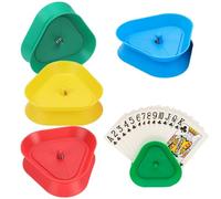 Jidyllic Porta Carte da Gioco,4 Pcs Playing Card Holder Porta Carte da Gioco per Bambini in Plastica Porta Carte per Bambini per Bambini, Anziani