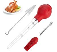 Jidyllic Set di 4 pestelli per tacchino, siringa per cottura a casa, con spazzola per la pulizia, strumento per barbecue, barbecue, cottura in cucina