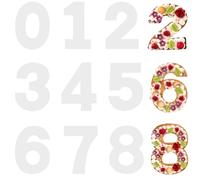Jidyllic Stencil per torte da 25,4 cm con numeri da 0 a 8, 9 pezzi da 0 a 8, stencil per torte piatte, strumenti da forno o numeri fai da te, torte e biscotti