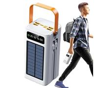 JIEBWCHA Banca Di Energia Solare Caricatore 120w 50000 MAh Batteria Esterna A Energia Solare Cavi Integrati Luce 4 Uscite 3 Ingressi Per Emergenze Dispositivi Escursionismo Mobili Pescas Outdoor