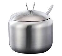 JIEBWCHA Barattolo Per Spezie In Acciaio Inox,Vasetti Per Condimenti Con Coperchio E Cucchiaio Incluso - Organizer Sale E Pepe Da Cucina Per Barbecue E Campeggio