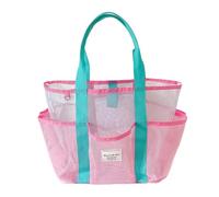 JIEBWCHA Borsa da spiaggia tote grande, riutilizzabile, in rete, per spiaggia, organizer per casa e giardino, per viaggi, campeggio, vacanze, picnic, Manico per il trasporto verde, Consulte la