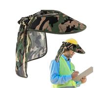 JIEBWCHA Casco integrale con protezione solare integrata, protezione solare per casco, sedile regolabile, protezione dai raggi UV, traspirante, per viso, testa, lavoro, escursioni, giardino, ciclismo