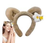 JIEBWCHA Fascia in peluche | per capelli antiscivolo, con orecchie d'orso antiscivolo, per capelli con protezione per il viso, per lo styling quotidiano, per donne, ragazze, sport