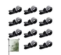 JIEBWCHA Ganci per Bandiere da Giardino | 12 Pezzi Ganci per Piccole Bandierine - Clip Regolabili Antivento con Fibbia Fissa per Esterni Interni Giardino