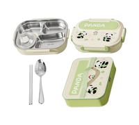 JIEBWCHA Porta Pranzo Scomparti Capibara Panda Acciaio Inossidabile Set Di Portapranzo Cucchiaio Bacchette Ciotola Di Zuppa Portare La Borsa Per Bambini Per La Scuola, Il Lavoro In Ufficio, I Viaggi