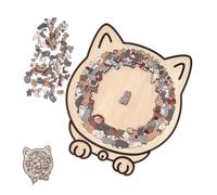 JIEBWCHA Puzzle In Legno A Forma Di Gatto Morandi Da 135 Pezzi 23,7x21,8 Cm Puzzles In Legno A Formas Di Gattos Simpatico Con Cornice Di Contorni Di Adorabile Per Casa Amanti Dei Gatti Scaffale