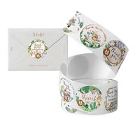 JIEBWCHA Round Etichette Grazie Animali Adesive, Adesivi Di Ringraziamento Con Safari Nella Giungla, Grazie Adesivi Etichette Adesive, Adesivi Grazie Adesive Etichette Rotonde Stickers, 500 Pezzi